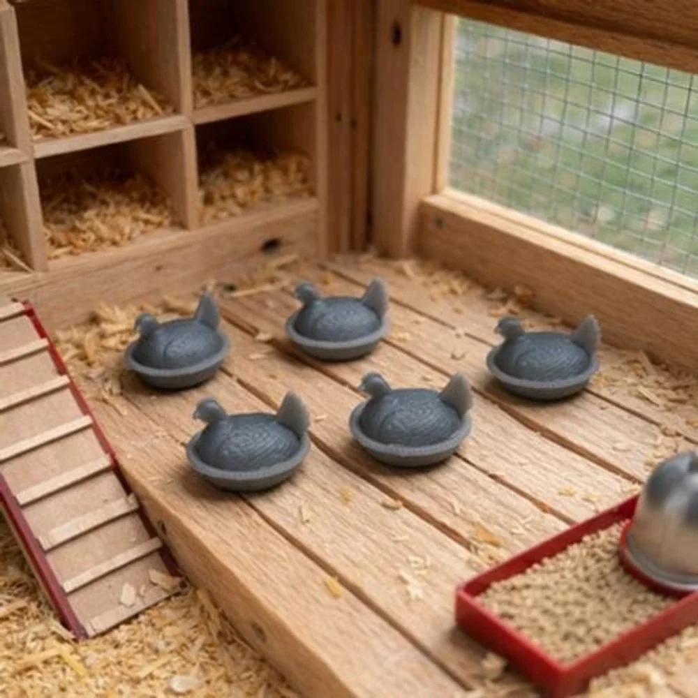 5 x Resin Dollhouse Hen On Nest Covered Dish Micro Mini 1:24 Farmhouse Kitchen - Picture 1 of 4
